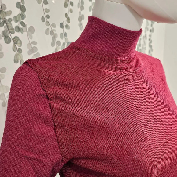 Free People Freya Mock Neck Top Sz M - Picture 5 of 11